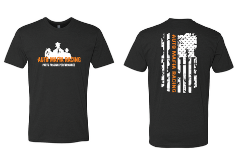Mafia Tri Blend Distressed Flag T-shirt  (Orange)