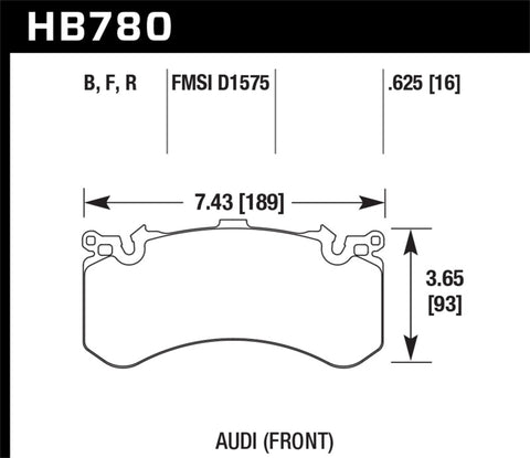 Hawk 2016 Audi A8 Rear High Performance Brake Pads