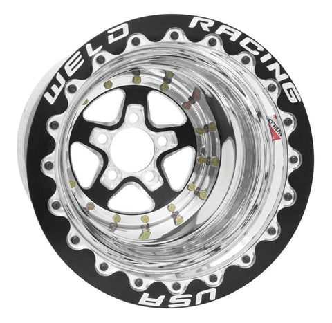 Weld Alumastar 2.0 15x14 / 5x4.75 BP / 5in. BS Black Wheel - Double-Beadlock