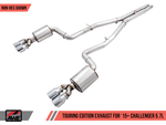 AWE Tuning 15+ Dodge Challenger 5.7 Touring Edition Exhaust - Resonated - Chrome Silver Quad Tips