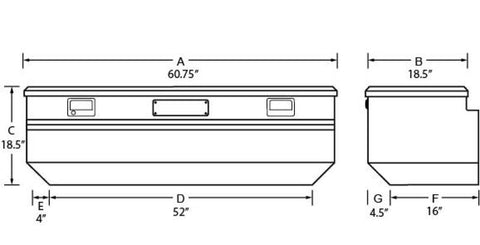 Tradesman Aluminum Flush Mount Truck Tool Box (60in.) - Black