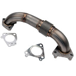 Wehrli 01-16 Chevrolet 6.6L Duramax 2in Stainless Passenger Side Up Pipe w/Gaskets (Twin Turbo)