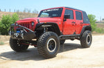 DV8 Offroad 07-18 Jeep Wrangler JK/JL FS-14 Mid Length Steel Front Bumper w/ Fog Lights & LED Lights