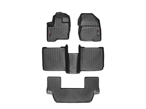WeatherTech 09-11 Ford Flex Front/Rear/and Rear Floorliners - Black