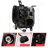 ANZO 2014-2015 Gmc Sierra 1500 Projector Headlight Plank Style Black w/ Switchback (Halogen Type)