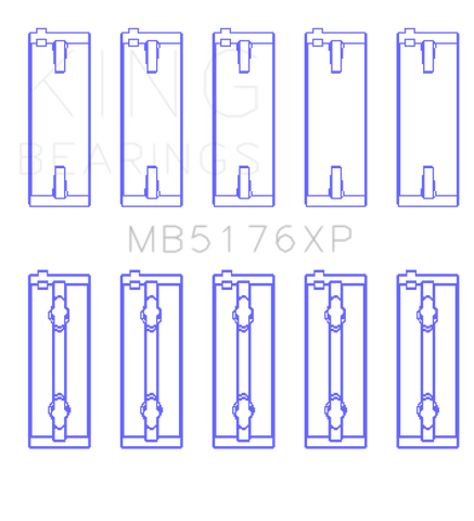 King Mitsuishi 4G91/4G92/4G93 16V (Size STDX) Crankshaft Main Bearing Set