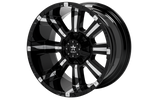 RBP 94R 22x12 6x135/139.7 BP / 4.75 BS / -44mm Offset 87mm CB Black w/Chrome Inserts Wheel