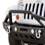 DV8 Offroad 07-18 Jeep Wrangler JK/JL FS-8 Mid Length Steel Front Bumper w/ LED Lights