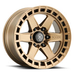 ICON Raider 17x8.5 6x135 6mm Offset 5in BS Satin Brass Wheel