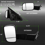 Xtune Dodge Ram 1500 09-12 Extendable Heated Adjust Mirror Black HoUSing Left MIR-DRAM09S-PWH-L