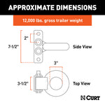 Curt Lunette Eye & Channel (12000lbs 3in Eye 7-1/2in Channel Height Packaged)