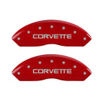 MGP 4 Caliper Covers Gloss Red Engraved with Corvette C4 (Full Kit 4 Pieces)