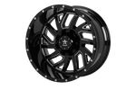 RBP 65R Glock 22x12 5x127/139.7 BP / 4.75 BS -44mm Offset 78mm CB Gloss Black Machined Grooves Wheel