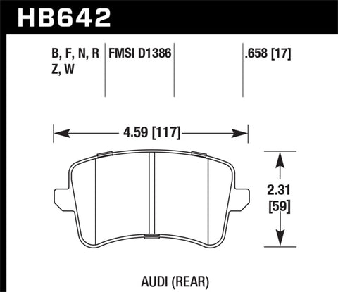 Hawk 2009-2016 Audi A4 HP+ Street Rear Brake Pads