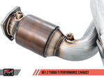 AWE Tuning Porsche 991 Turbo Performance Exhaust and High-Flow Cat Sections - Black Quad Tips