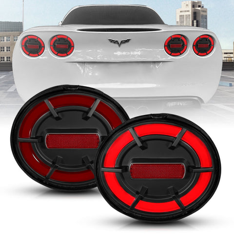 ANZO 2005-2013 Chevy Corvette C6 LED Taillights Black