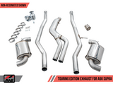 AWE 2020 Toyota Supra A90 Non-Resonated Touring Edition Exhaust - 5in Chrome Silver Tips