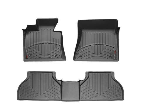 WeatherTech 11-13 Chevrolet Tahoe Front and Rear Floorliners - Over The Hump - Black