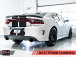 AWE Tuning 2015+ Dodge Charger 6.4L/6.2L SC Resonated Touring Edition Exhaust - Diamond Black Tips