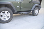 DV8 Offroad 07-18 Jeep Wrangler JK Steel Rock Guard/Sliders - Black (2 Door)