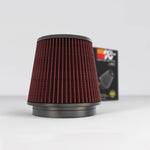 K&N Universal Chrome Round Tapered Air Filter 6in Flange ID x 7.5in Base OD x 5.875in Top OD x 6in H