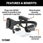 Curt Universal Dual-Output 6 & 4-Way Connector (Plugs into USCAR)