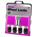 McGard Wheel Lock Nut Set - 4pk. (Cone Seat) 1/2-20 / 3/4 & 13/16 Dual Hex / 1.28in. Length - Black