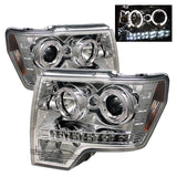 Spyder Ford F150 09-14 Projector Headlights Halogen Model- LED Halo LED Chrm PRO-YD-FF15009-HL-C