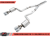 AWE Tuning 2015+ Dodge Challenger 6.4L/6.2L SC Resonated Touring Edition Exhaust - Quad Silver Tips