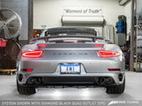 AWE Tuning Porsche 991 Turbo Performance Exhaust and High-Flow Cat Sections - Black Quad Tips