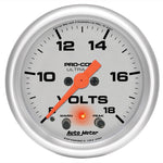 Autometer Ultra-Lite 52mm Voltmeter 18V Digital Stepper Motor w/ Peak and Warning