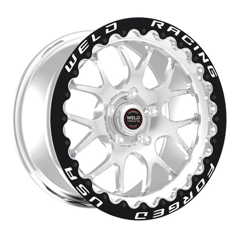 Weld S77 HD 17x10 / 5x135 BP / 5.7in. BS Polished Wheel (HD Low Pad) - Black Single Beadlock MT