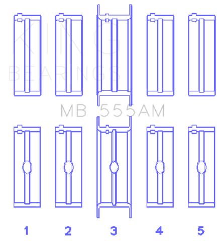 King Chrysler 350/361/383/403 (Size 010) Main Bearing Set