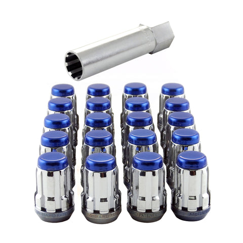 McGard SplineDrive Tuner 5 Lug Install Kit w/Tool (Cone) M12x1.5 / 13/16 Hex - Blue Cap (Clamshell)