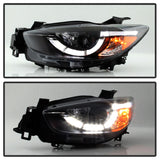 Spyder Mazda CX-5 13-15 Projector Headlights - DRL LED - Black PRO-YD-MCX513-DRL-BK