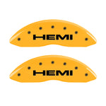 MGP 4 Caliper Covers Engraved Front & Rear Hemi Yellow Finish Black Char 2006 Jeep Commander