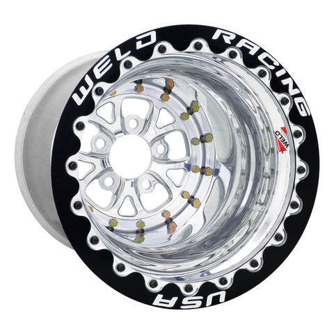 Weld V-Series 15x10 Polished 5x4.5 3" BS Black SBL MT