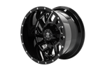 RBP 65R Glock 20x12 6x139.7 BP / 4.75 BS / -44mm Offset 108mm CB Gloss Black Machined Grooves Wheel