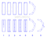King Ford 281CI/330CI 4.6L/5.4L V8 (Size +0.5) Main Bearing Set