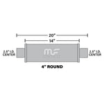 MagnaFlow Muffler Mag SS 14X4X4 2.5X2.5