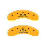 MGP 4 Caliper Covers Engraved Front & Rear Chevy racing Yellow finish black ch