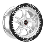 Weld S70 15x10.33 / 5x120mm BP / 7.5in. BS Polished Wheel (Medium Pad) - Black Single Beadlock MT