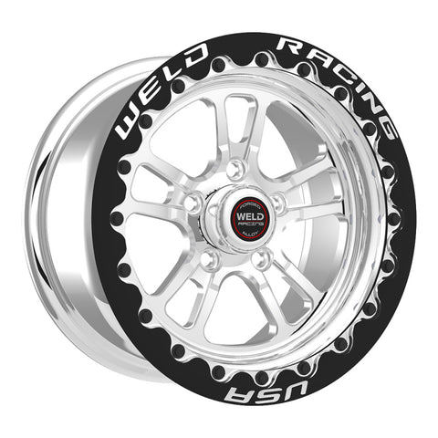 Weld S70 15x10.33 / 5x120mm BP / 7.5in. BS Polished Wheel (Medium Pad) - Black Single Beadlock MT