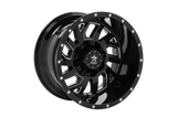 RBP 65R Glock 20x12 6x139.7 BP / 4.75 BS / -44mm Offset 108mm CB Gloss Black Machined Grooves Wheel
