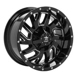RBP 65R Glock 20x10 5x114.3 BP / 5 BS / -12mm Offset 78mm CB Gloss Black w/Machined Grooves Wheel