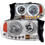 ANZO Projector Headlights With Halo Chrome 97-04 Dodge Dakota