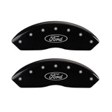 MGP 4 Caliper Covers Engraved Front & Rear Oval logo/Ford Black finish silver ch