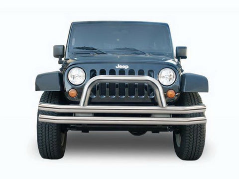 Rampage 2007-2018 Jeep Wrangler(JK) Double Tube Bumper Front - Stainless