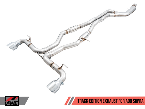 AWE 2020 Toyota Supra A90 Track Edition Exhaust - 5in Chrome Silver Tips