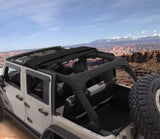 Bushwacker 07-18 Jeep Wrangler JK 2-Door Fastback Trail Armor Twill Flat Back Soft Top - Black